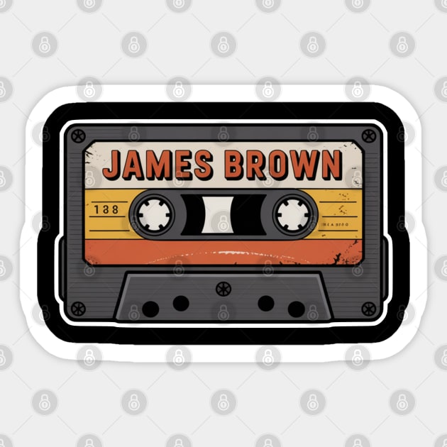Vintage Cassette - James Brown Sticker by UrbanLifeApparel